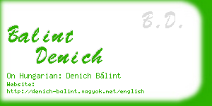 balint denich business card